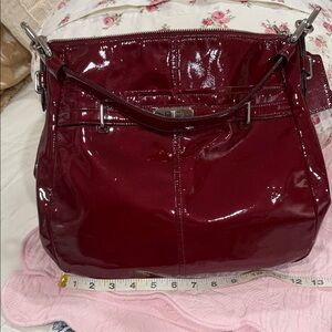 Coach Glossy Red Shoulder Bag